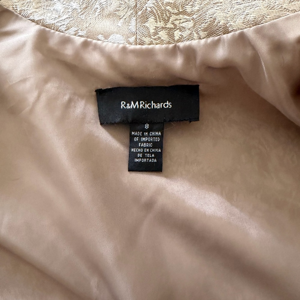 R&M Richards Taupe Metallic Brocade Dress with Jacket - Picture 5 of 8